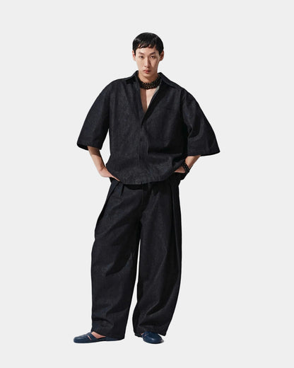 Hypnotism Denim Pleated Pants