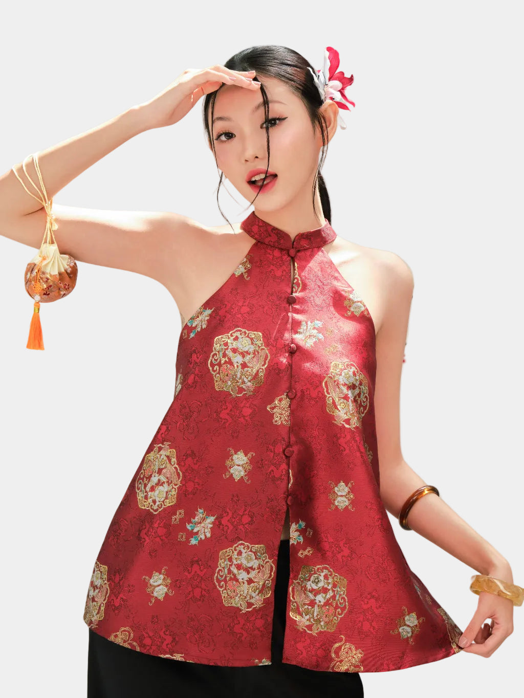 Mieufashionista Red Halter Top Diep Anh