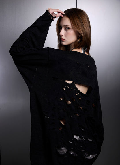 Kish Distroyed Longsleves Top