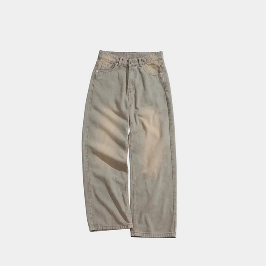 Whose Dusty Khaki Wide Straight Jeans