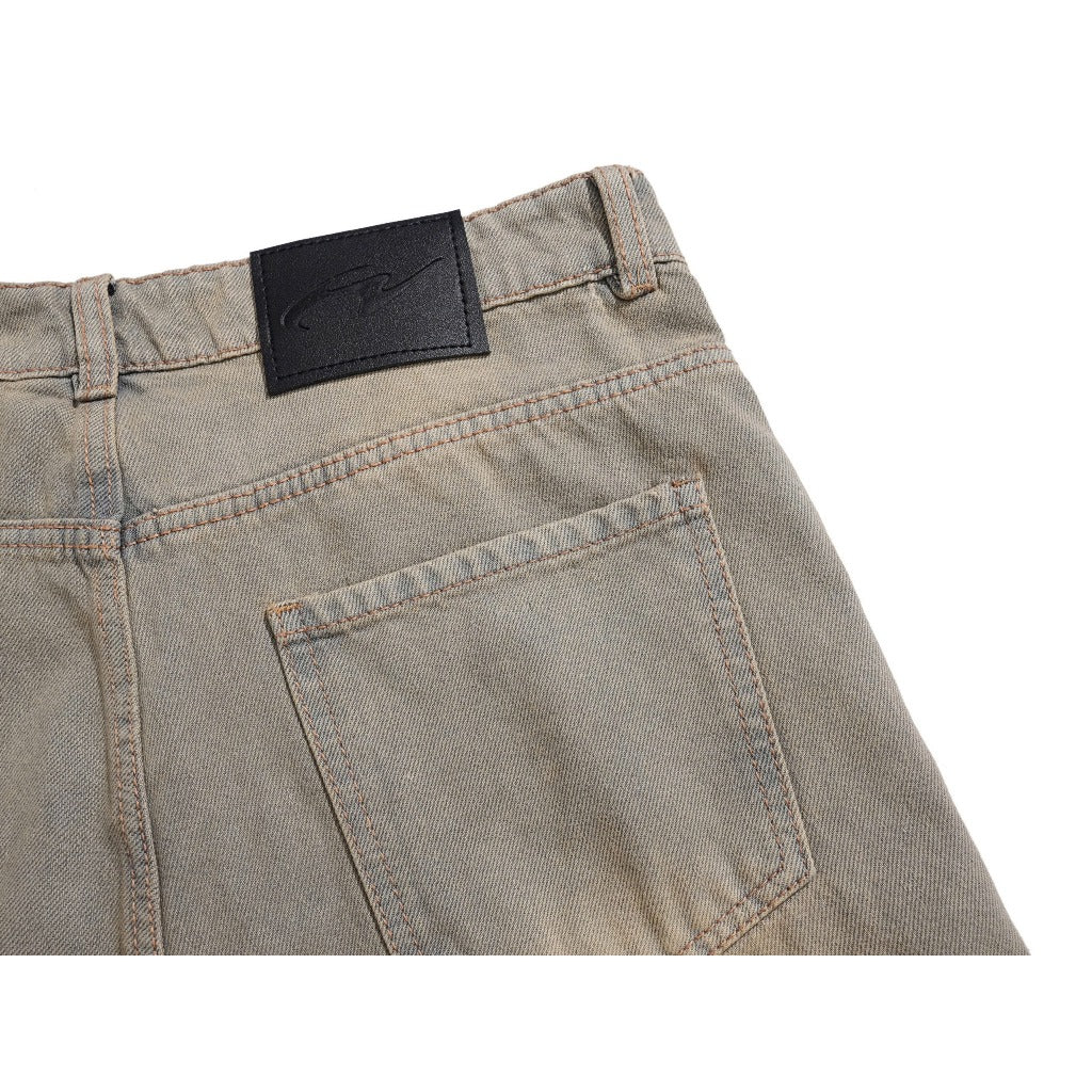 Whose Dusty Khaki Wide Straight Jeans