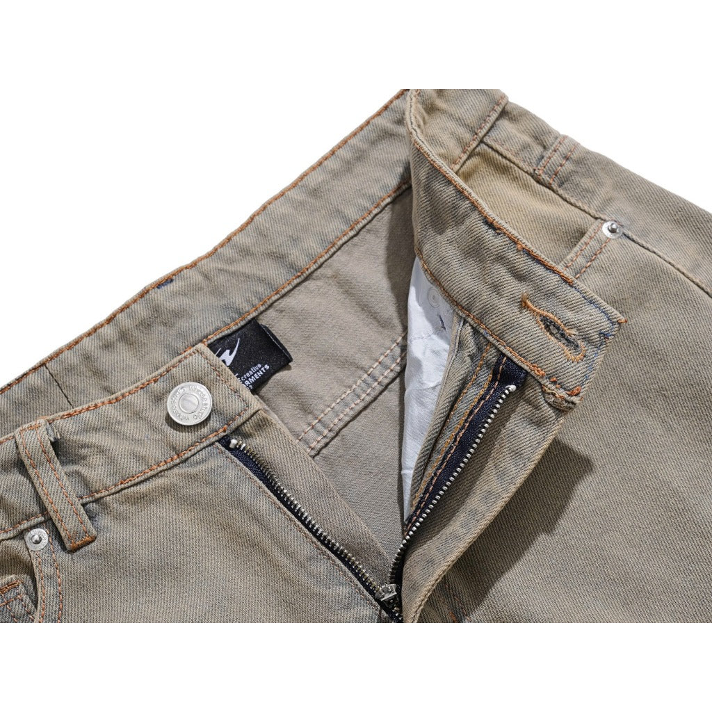 Whose Dusty Khaki Wide Straight Jeans