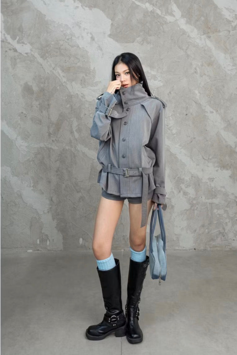 Cera Trench Coat Grey