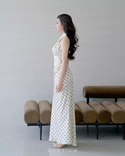 Ceci Ember Dress - Ivory Polka