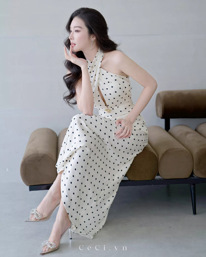Ceci Ember Dress - Ivory Polka