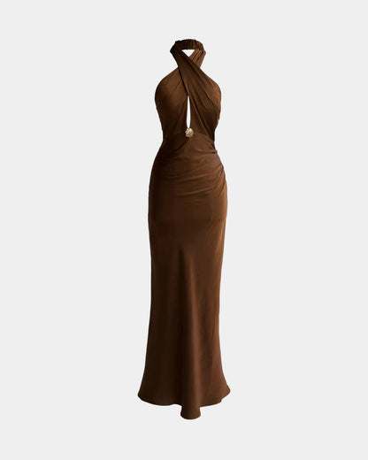 Ceci Ember Dress - Mocha Allure