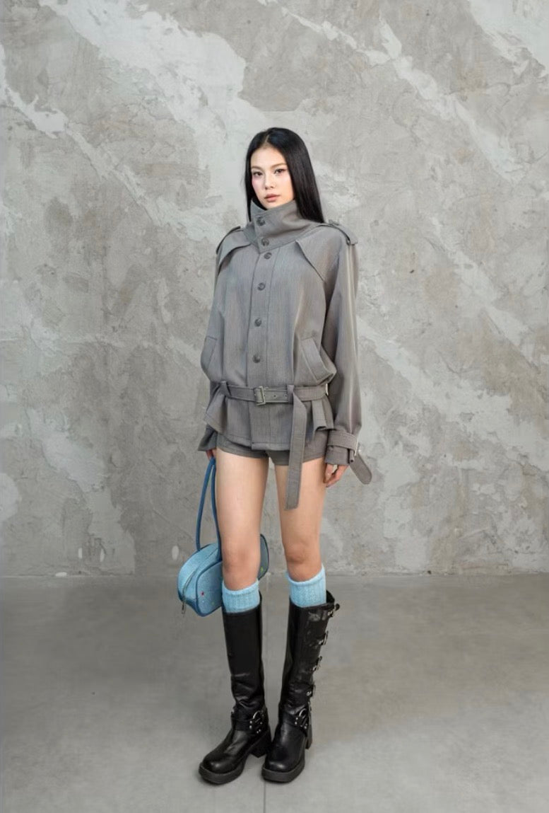 Cera Trench Coat Grey