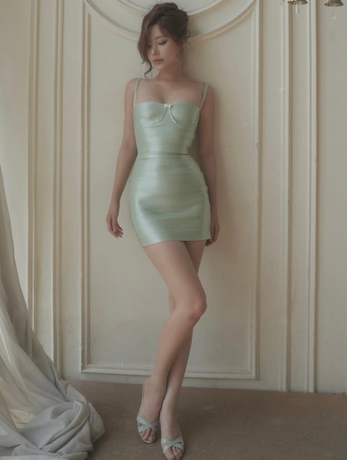 Daily n Rose Satin Bandage Mini Dress