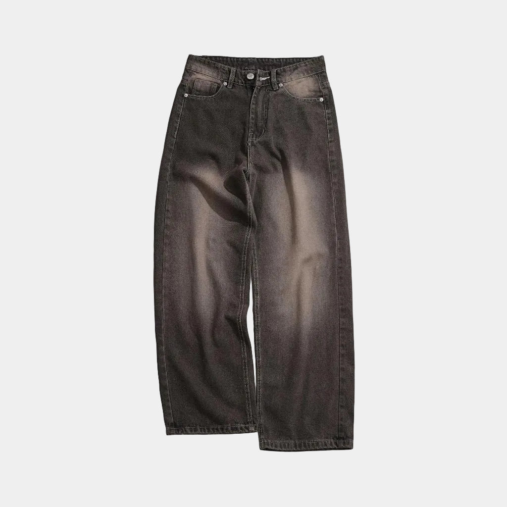 WHOSE Faded Black Wide Straight Jeans