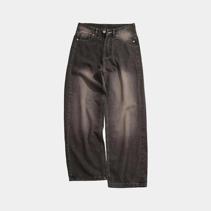 WHOSE Faded Black Wide Straight Jeans