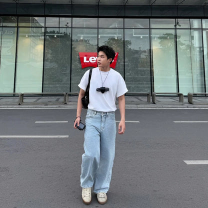 Whose Faded Blue Wide Straight Jeans