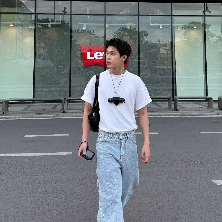 Whose Faded Blue Wide Straight Jeans