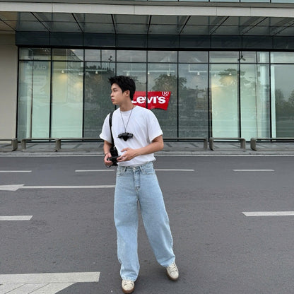 Whose Faded Blue Wide Straight Jeans
