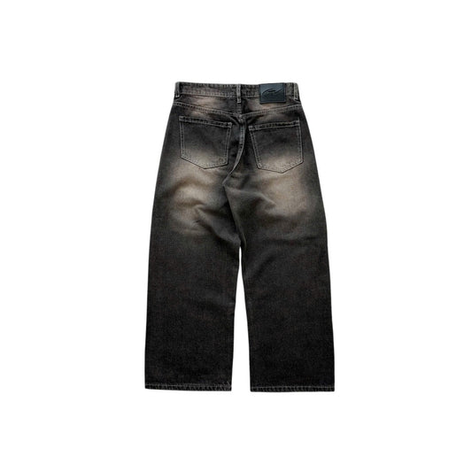WHOSE Faded Black Wide Straight Jeans (Pre-order)