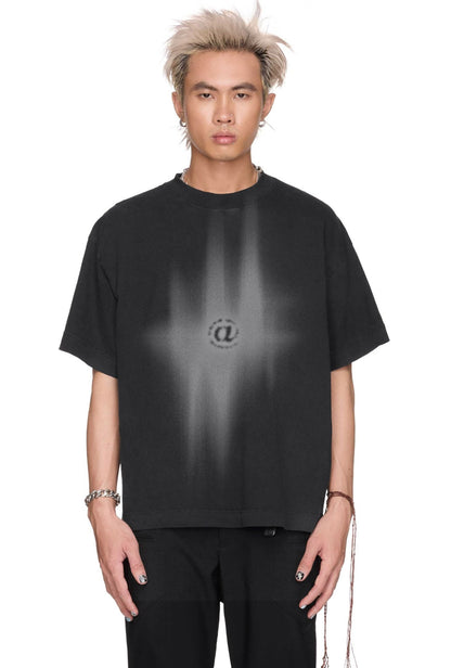 The Beuter Fl@Sh Printed Black Boxy T-Shirt