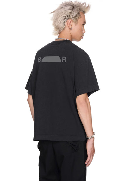 The Beuter Fl@Sh Printed Black Boxy T-Shirt