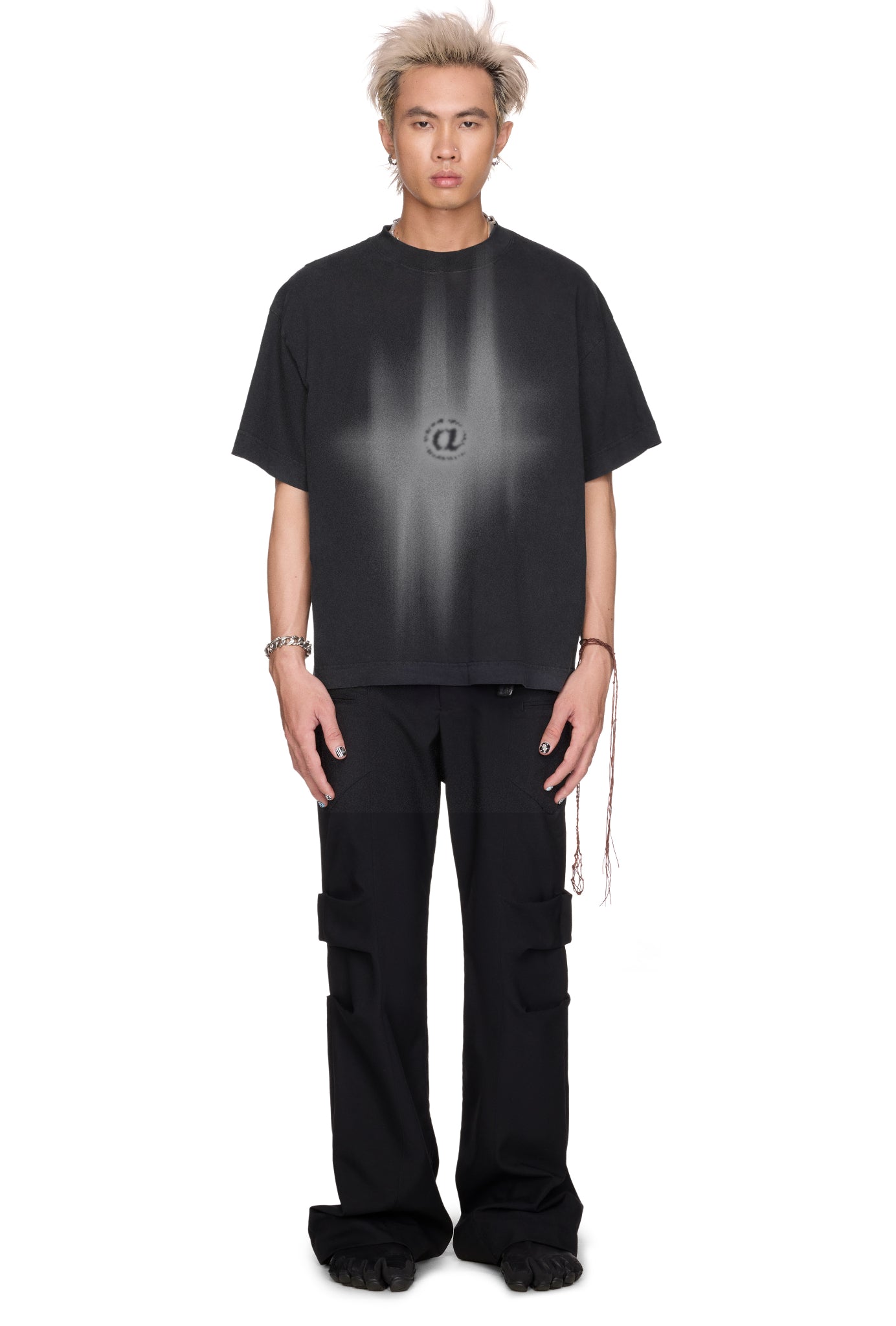 The Beuter Fl@Sh Printed Black Boxy T-Shirt