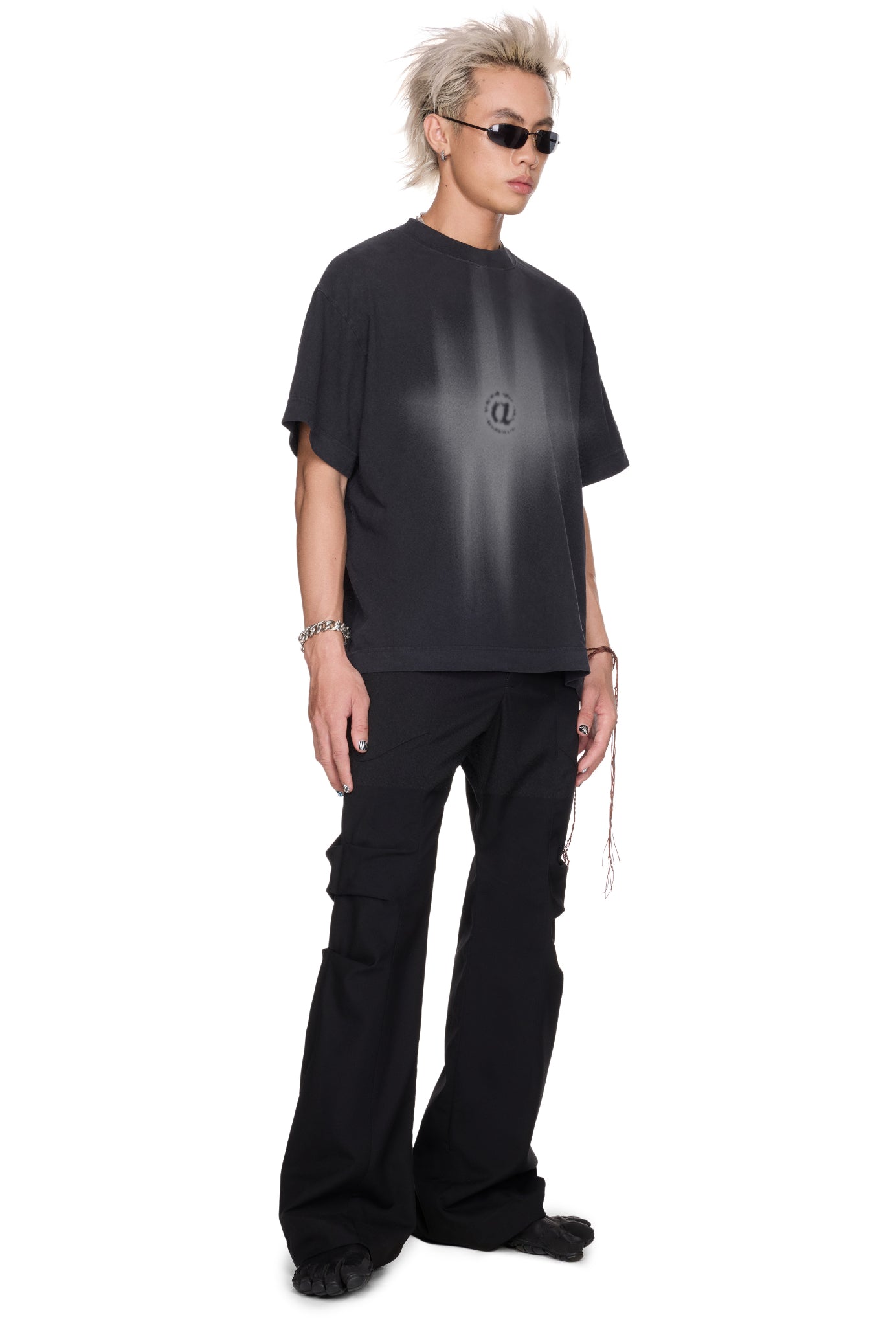 The Beuter Fl@Sh Printed Black Boxy T-Shirt