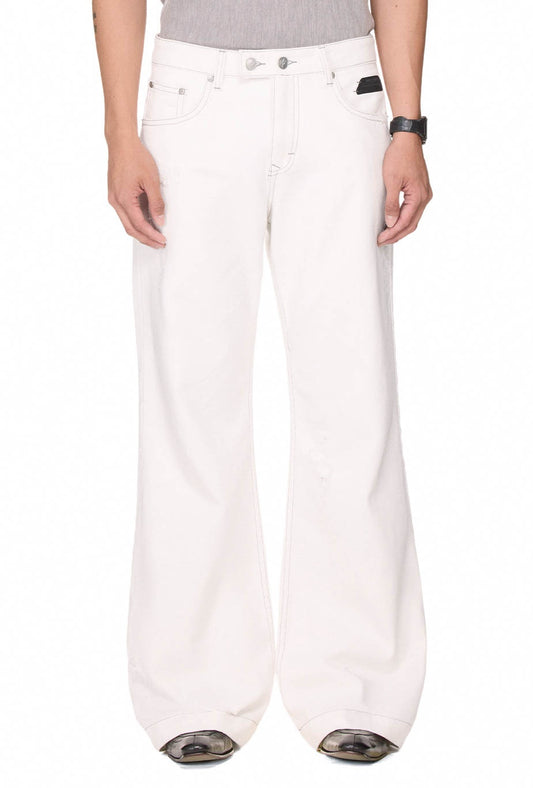 The Beuter Flare Raw Denim Jeans - Off-White