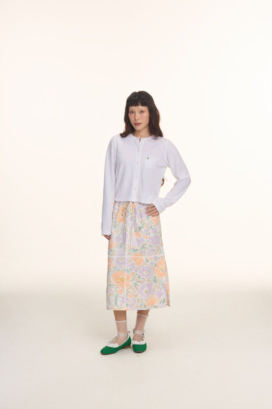 Libe Floral Elastic Mid-Length Skirt (Pre-order)