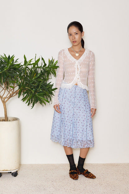 Libe Floral Lace Midi Skirt (Pre-order)