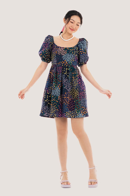 Libe Floral Puff Sleeves Mini Dress (Pre-order)