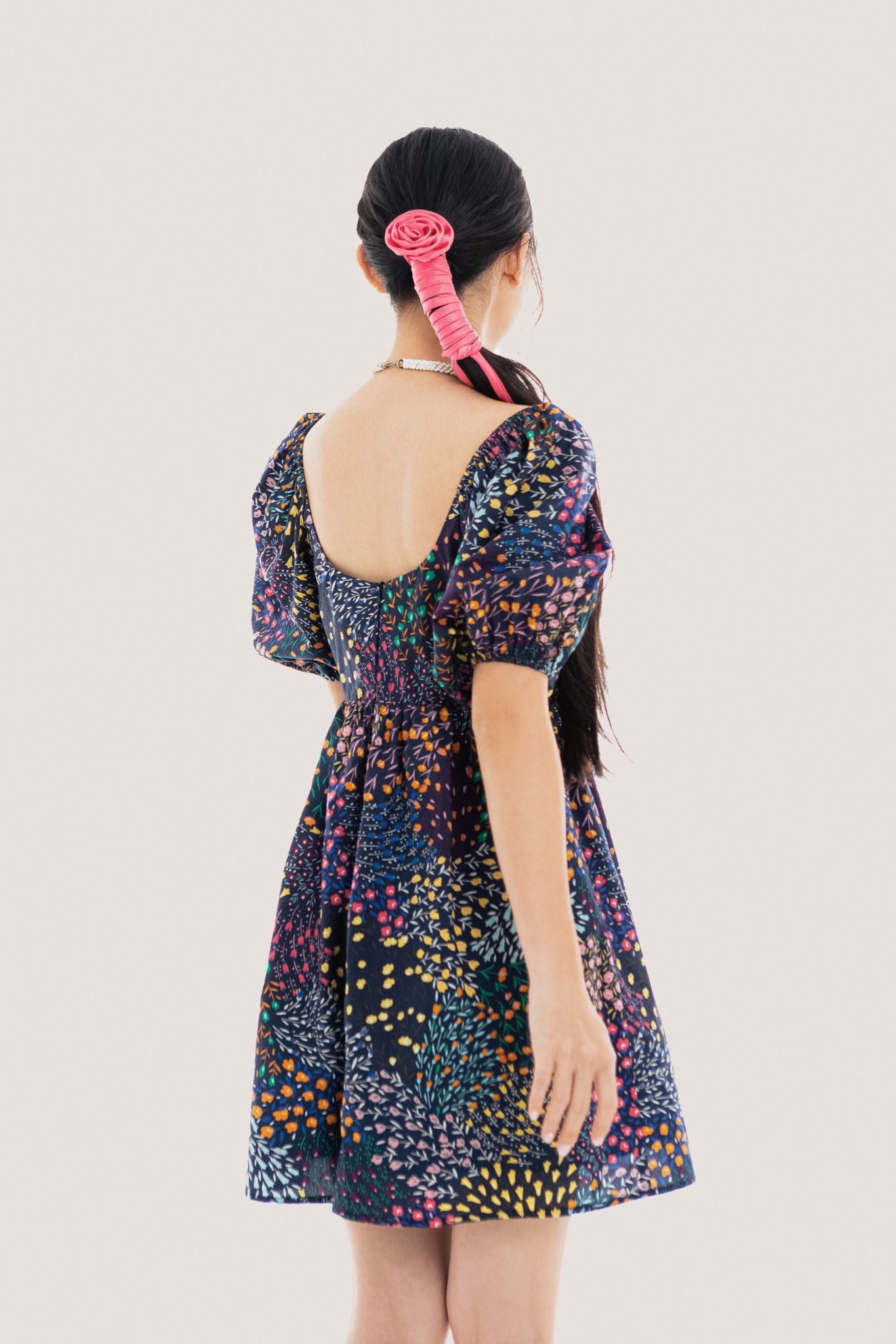 Libe Floral Puff Sleeves Mini Dress (Pre-order)