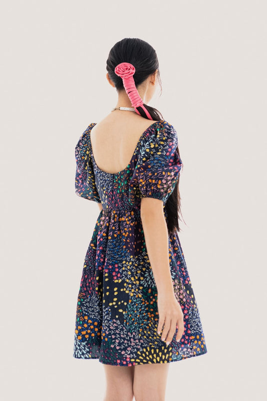 Libe Floral Puff Sleeves Mini Dress (Pre-order)