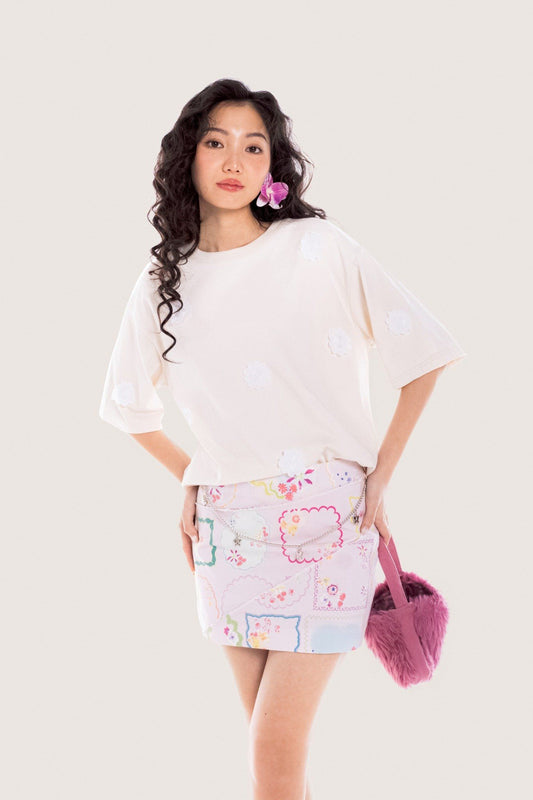 Libe Flowers Bloom Ivory T-Shirt (Pre-order)