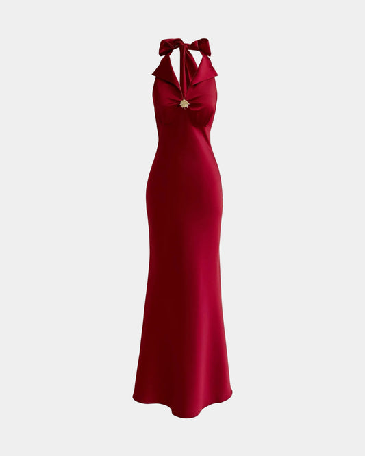 Ceci Gabrille Dress - Burgundy Noir