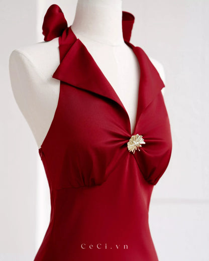 Ceci Gabrille Dress - Burgundy Noir