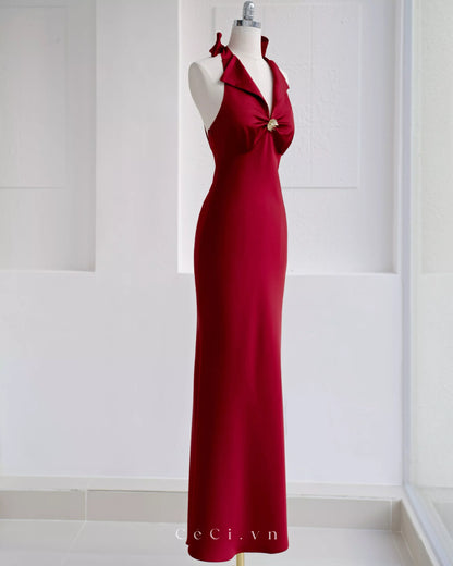 Ceci Gabrille Dress - Burgundy Noir