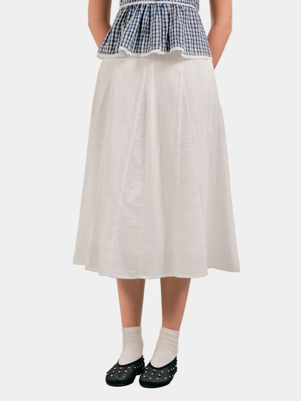Mieufashionista Gabrielle Long White Skirt