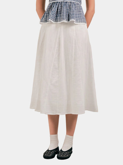 Mieufashionista Gabrielle Long White Skirt