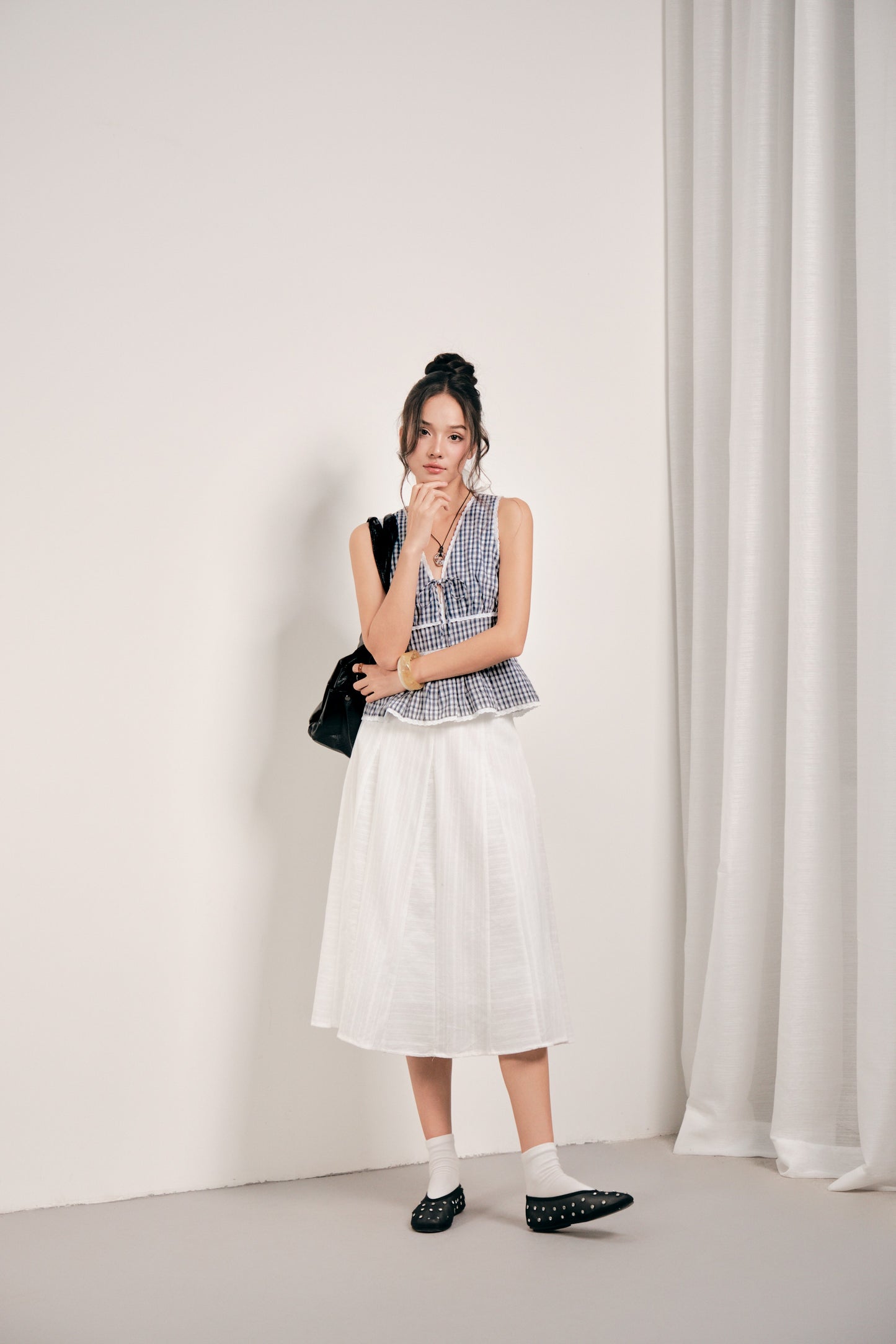 Mieufashionista Gabrielle Long White Skirt