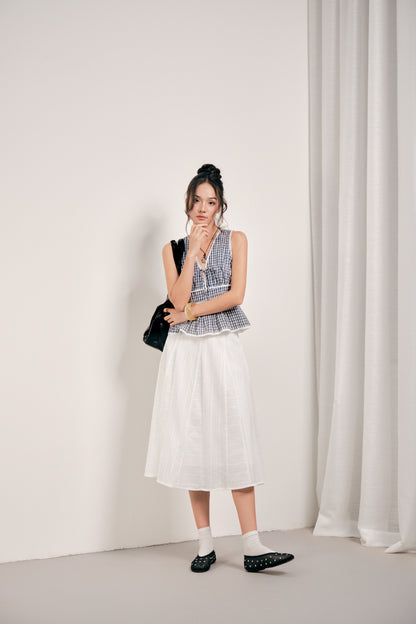 Mieufashionista Gabrielle Long White Skirt