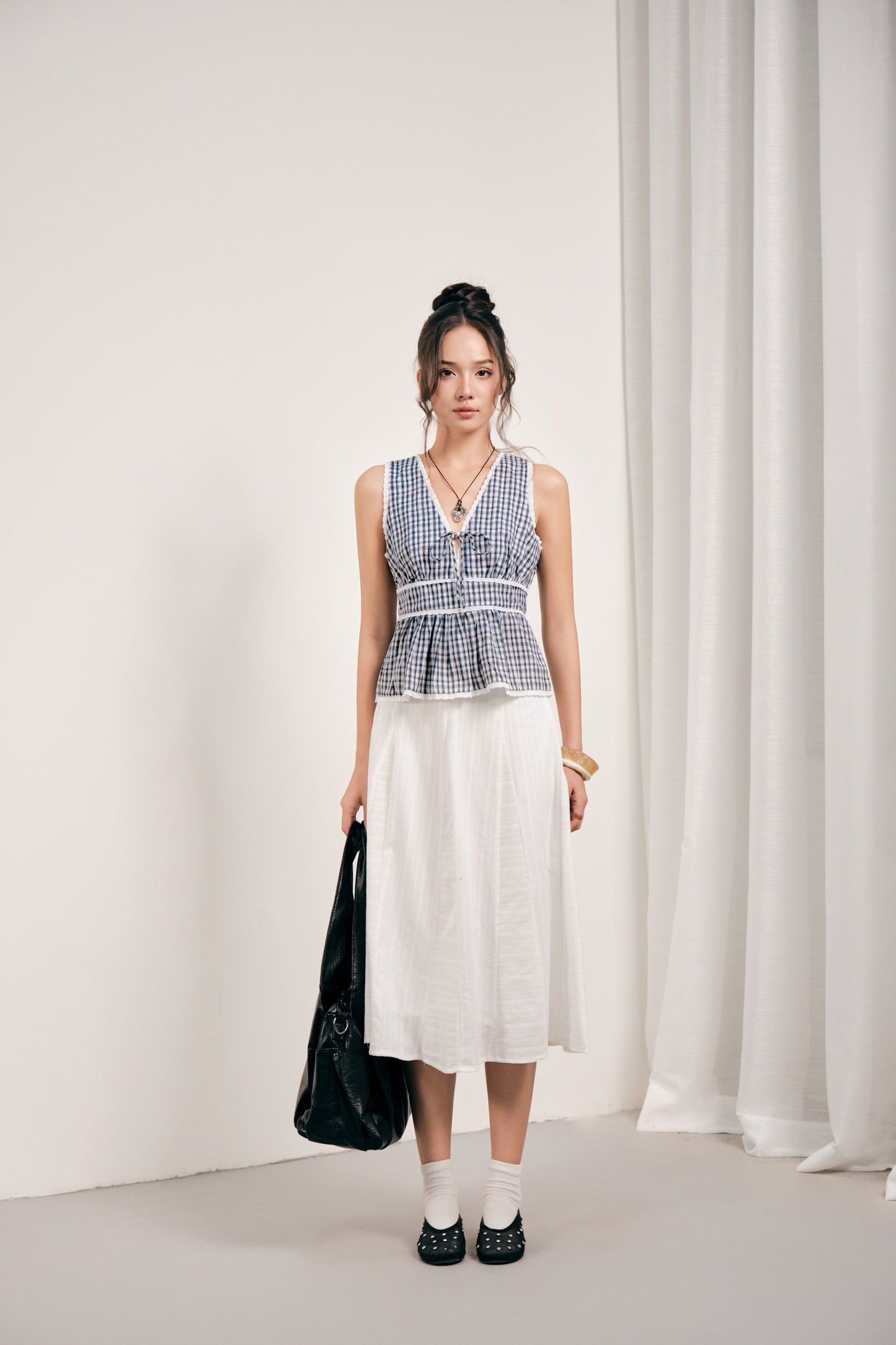 Mieufashionista Gabrielle Long White Skirt