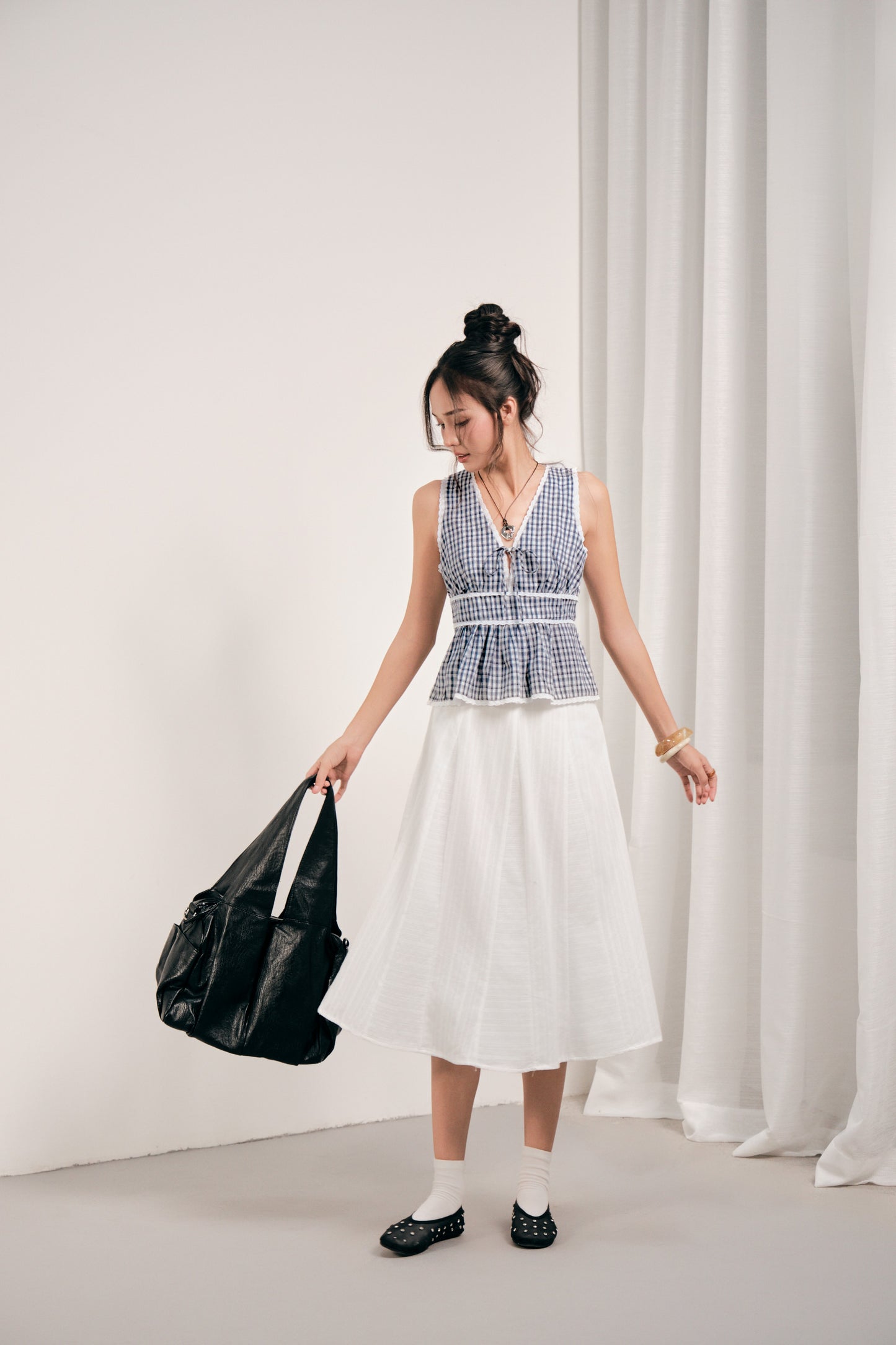 Mieufashionista Gabrielle Long White Skirt