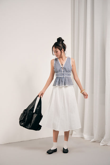 Mieufashionista Gabrielle Long White Skirt