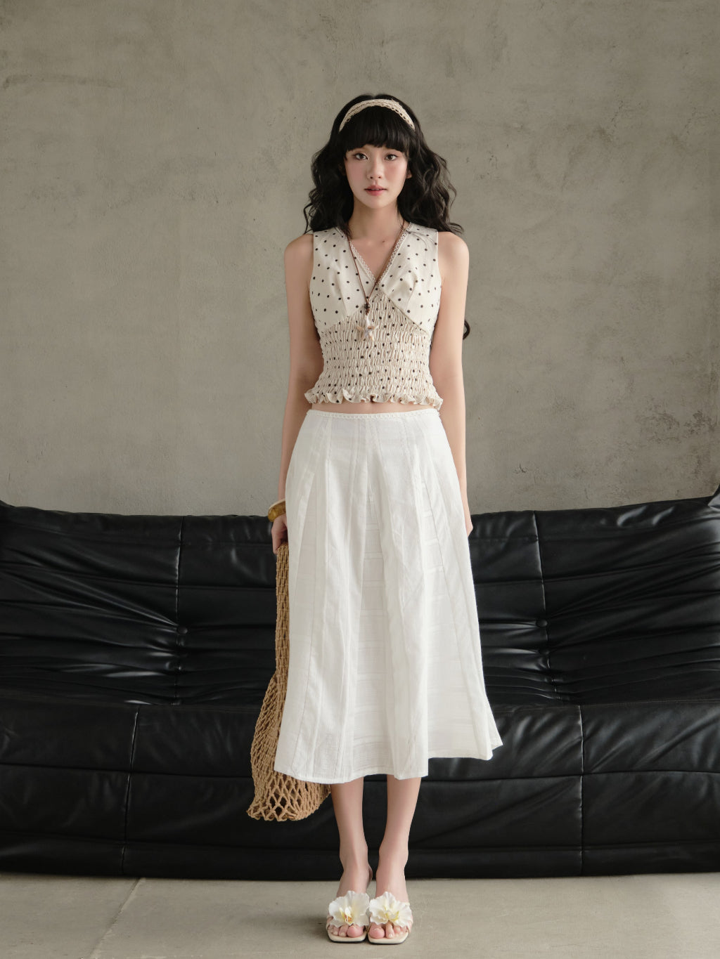 Mieufashionista Gabrielle Long White Skirt