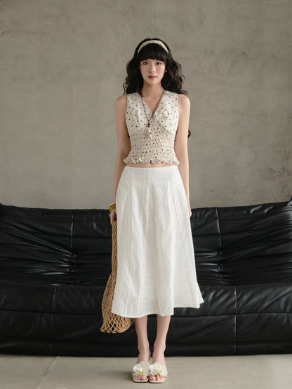 Mieufashionista Gabrielle Long White Skirt