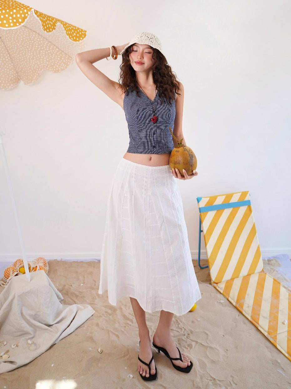 Mieufashionista Gabrielle Long White Skirt