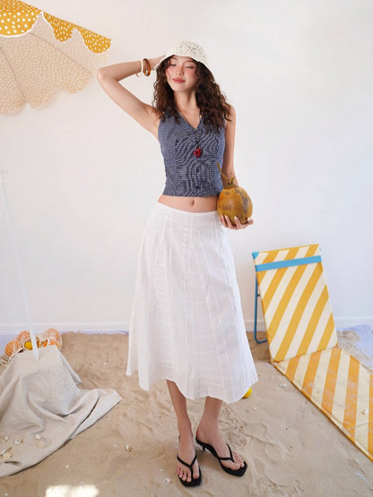 Mieufashionista Gabrielle Long White Skirt