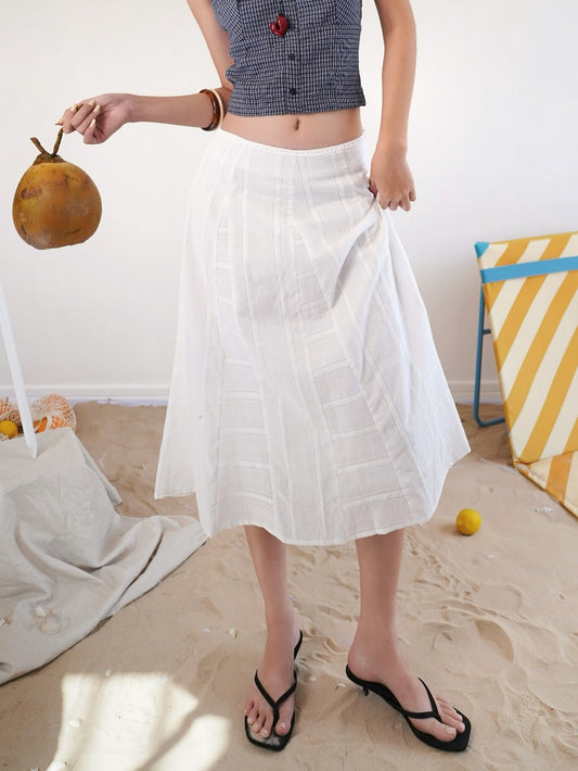 Mieufashionista Gabrielle Long White Skirt