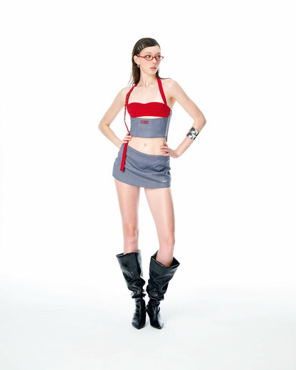 Push Push Gdc - Grey Draped Corset (Pre-order)