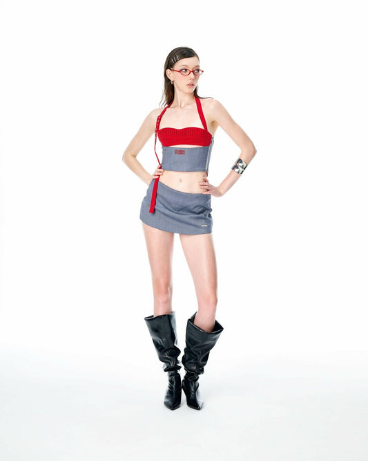 Push Push Gdc - Grey Draped Corset (Pre-order)
