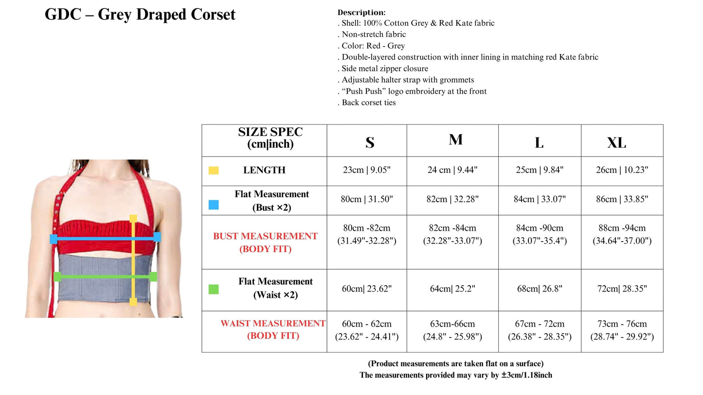 Push Push Gdc - Grey Draped Corset (Pre-order)