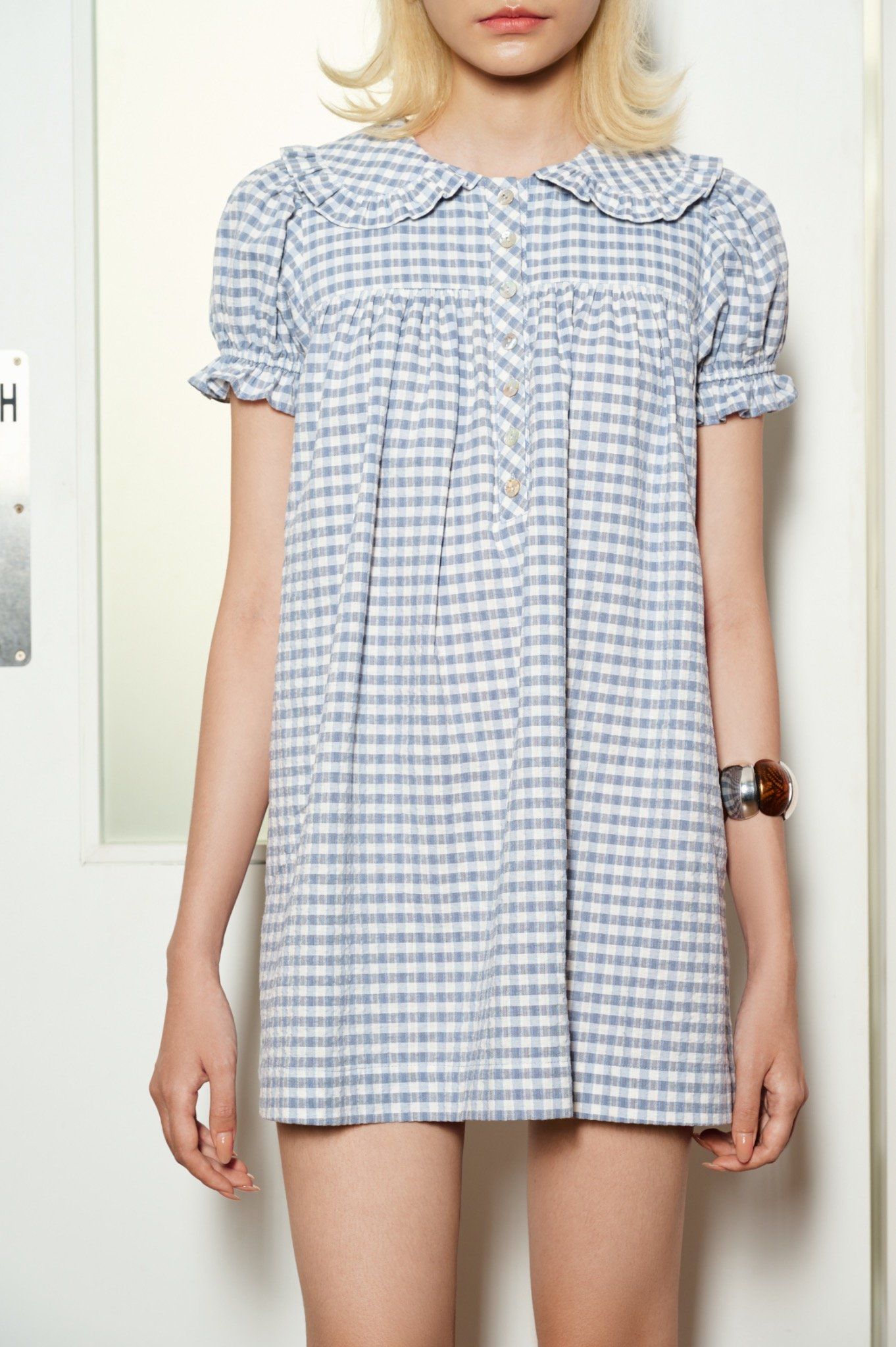 Libe Gingham Babydoll Mini Dress (Pre-order)