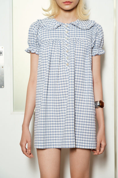 Libe Gingham Babydoll Mini Dress (Pre-order)