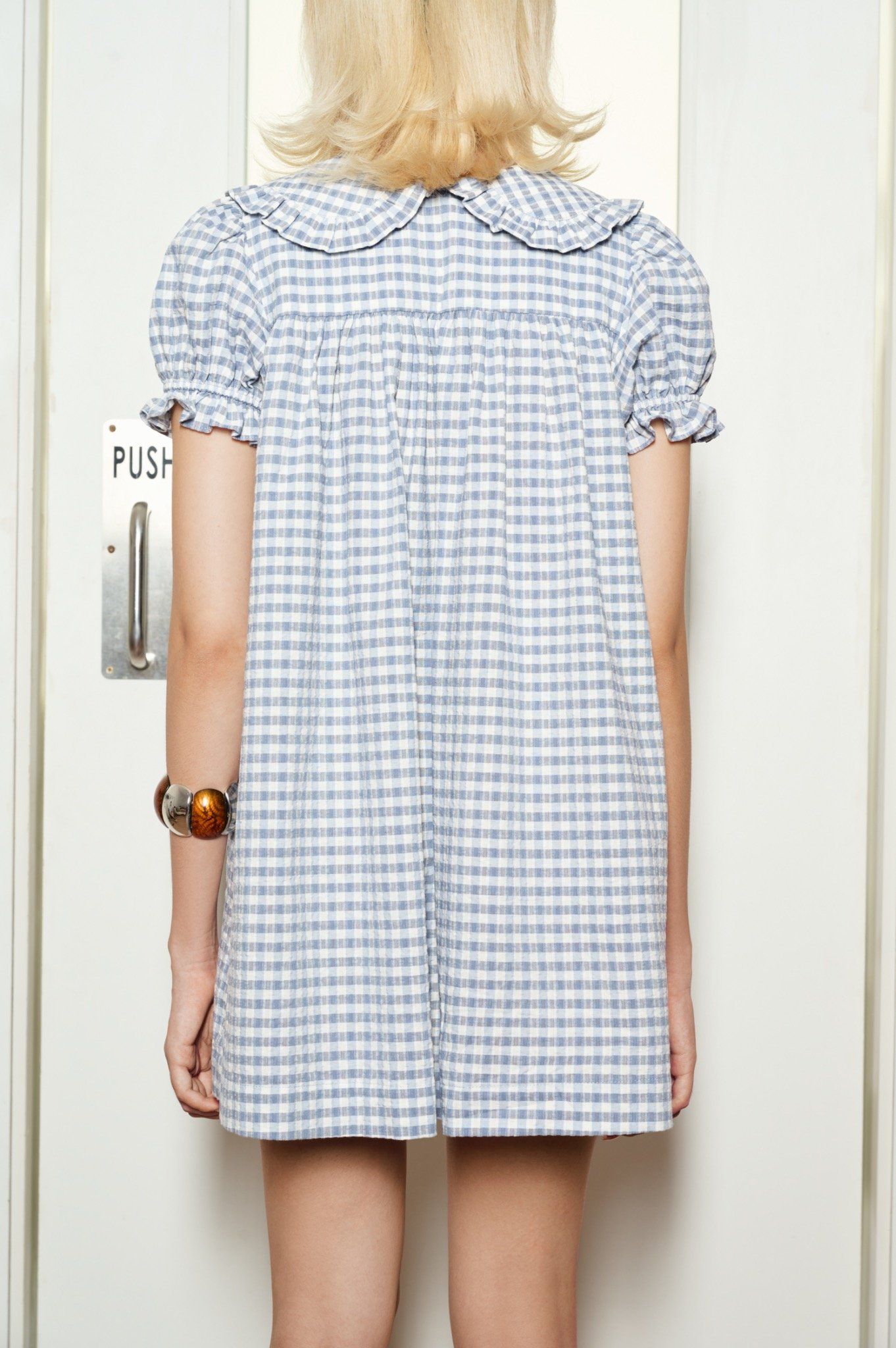 Libe Gingham Babydoll Mini Dress (Pre-order)